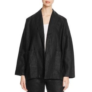 Eileen Fisher ORGANIC LINEN SHAWL COLLAR JACKET S